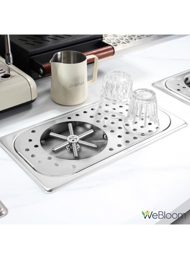 WeBloom SUS 304 High Pressure Cup Washer,Espresso Cup Pitcher Rinser with Side Spray,Countertop Glass Washer for Kitchen Coffee Bar, Removable Drip Tray Hose Kitchen Sink Accessories - Image 5